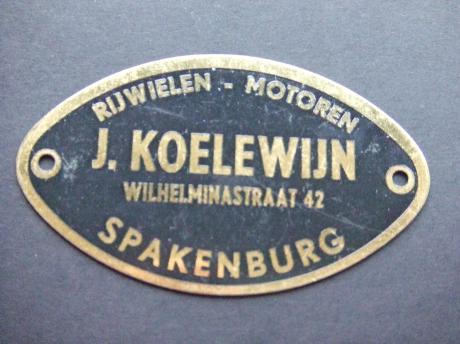 J. Koelewijn Spakenburg rijwielen,motoren oud plaatje
